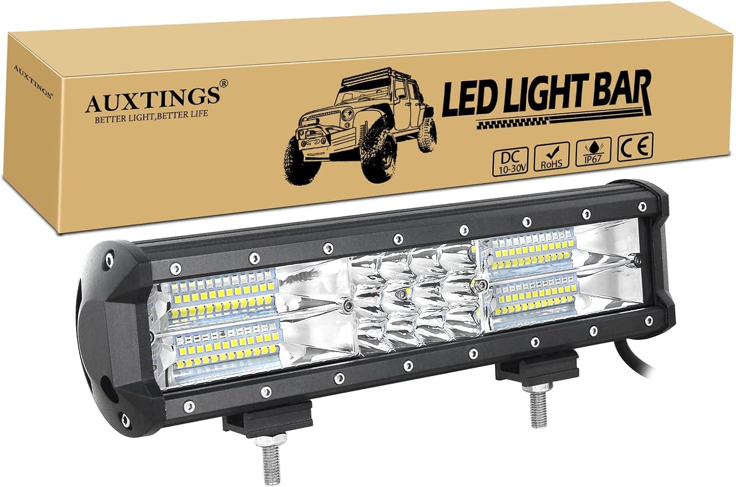 LED Lichtbalk 86 cm 468W Spot & Breedstraler IP67 Waterdicht 3 Rijen 7D voor Off Road 4x4 Vrachtwagen SUV met Montagebeugel