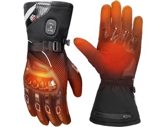 KEMIMOTO Verwarmbare motorhandschoenen, verwarmde handschoenen met touchscreen, slijtvaste handschoenen met koolstofvezel schaal, elektrische winter thermohandschoenen voor motorrijden, skiën