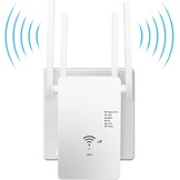 WLAN-repeater, 1200 Mbit/s, dual-band wifi-booster met repeater/router/access point-modus, 4 antennes, eenvoudige installatie, WLAN-reikwijdteverlenging met LAN/WAN-poort (wit)