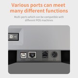 Bisofice Thermische printer, 80 mm, cassetprinter met ESC/POS, ondersteunt automatisch snijden (220 mm/s, USB-poort + ethernet)