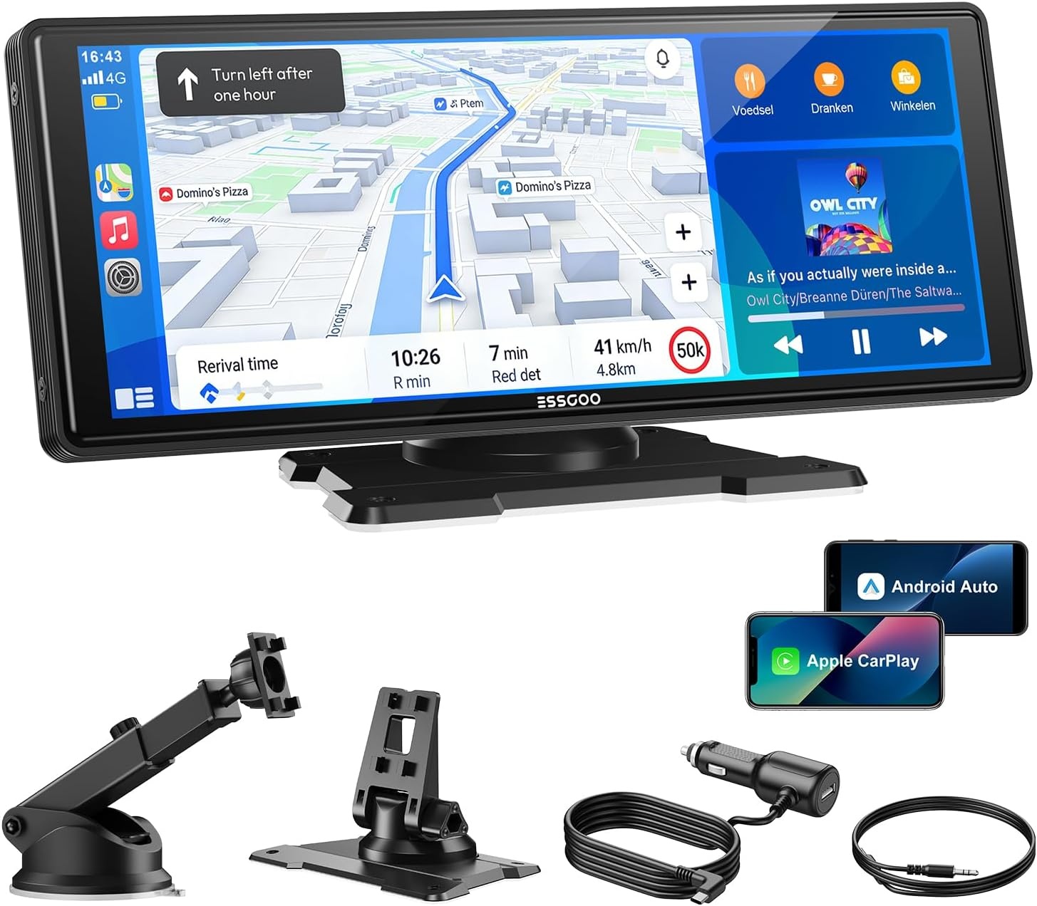 Draadloos CarPlay/Android Auto Scherm 10.26" - 29% Korting