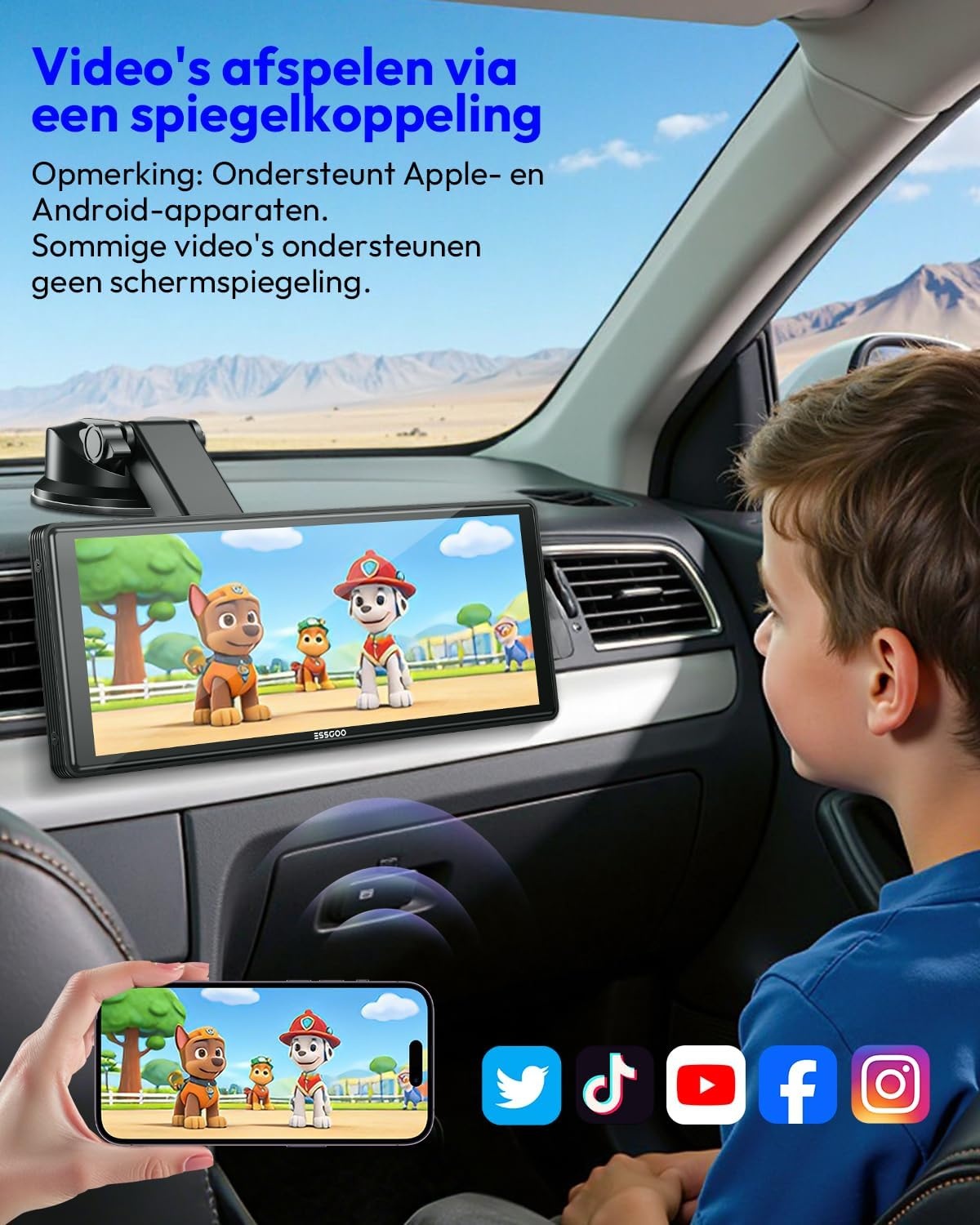 Draadloos CarPlay/Android Auto Scherm 10.26" - 29% Korting