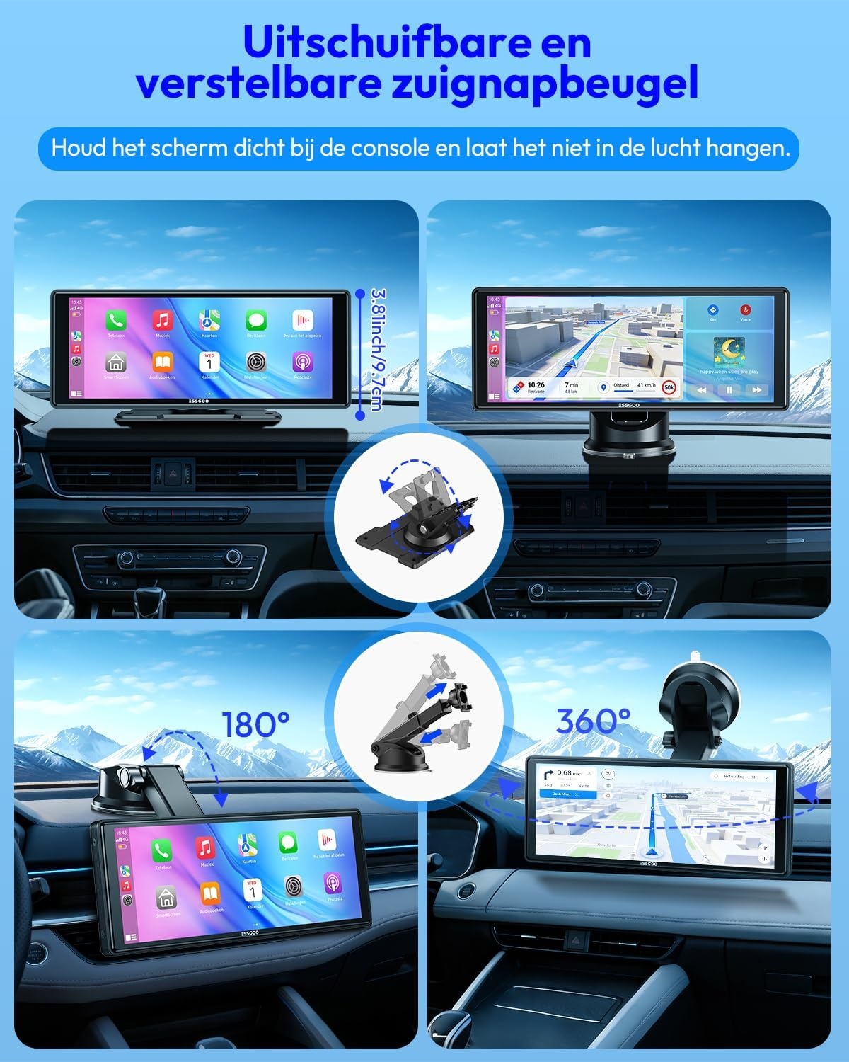 Draadloos CarPlay/Android Auto Scherm 10.26" - 29% Korting