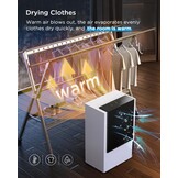 EasyAcc 3-in-1 elektrische luchtontvochtiger, 3 l/24 uur, stil, draagbare ontvochtiger, kantelbeveiliging, krachtige wintermodus, slaapmodus, timer voor badkamer, kelder