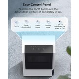 EasyAcc 3-in-1 elektrische luchtontvochtiger, 3 l/24 uur, stil, draagbare ontvochtiger, kantelbeveiliging, krachtige wintermodus, slaapmodus, timer voor badkamer, kelder