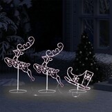 Acryl Kerst Rendier & Slee Decoratie - 260cm - 83% Korting
