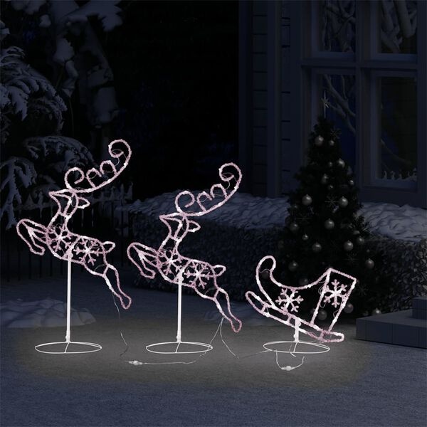 Acryl Kerst Rendier & Slee Decoratie - 260cm - 83% Korting