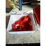 EFUTURETIME Kippendrinkbak, 7 liter, automatisch met voeten en 8 kg container, voederautomaat voor kippen, gevogelte, voederdispenser, ophangbare kippendrinkbak met stalen kettingen (2 stuks)