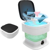 Campingwasmachine, 15 l, 1,8 kg, mini-wasmachine met centrifuge, kleine wasmachine, draagbare wasmachine, dieptereiniging van ondergoed, babykleding voor woningen, slaapzalen, hotel, groen