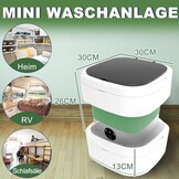 Campingwasmachine, 15 l, 1,8 kg, mini-wasmachine met centrifuge, kleine wasmachine, draagbare wasmachine, dieptereiniging van ondergoed, babykleding voor woningen, slaapzalen, hotel, groen