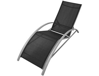 vidaXL Ligbed Aluminium Zwart - 47% Korting!