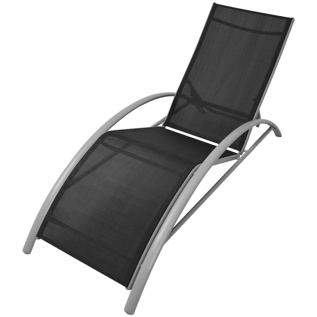 vidaXL Ligbed Aluminium Zwart - 47% Korting!