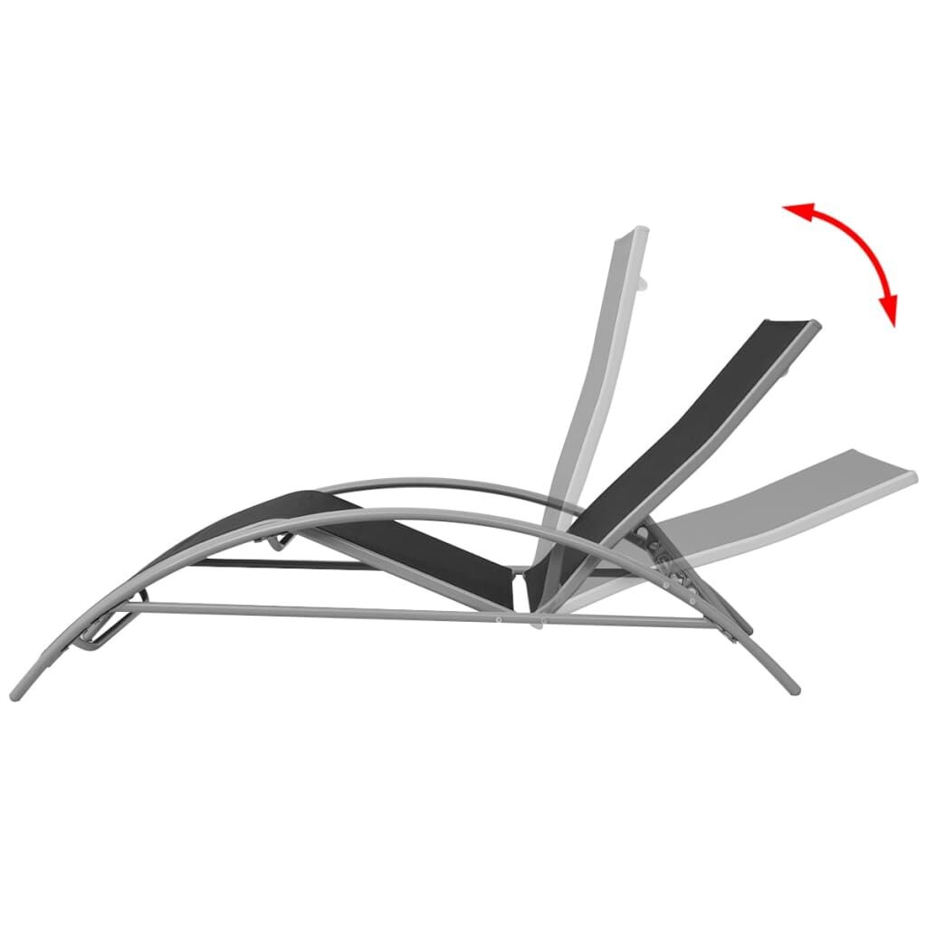 vidaXL Ligbed Aluminium Zwart - 47% Korting!