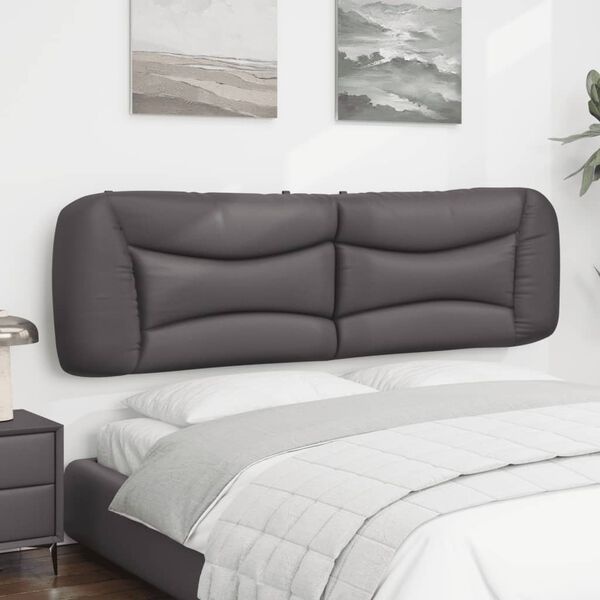 vidaXL Hoofdbordkussen Kunstleer Grijs 180 cm - 76% Korting
