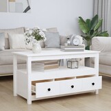 vidaXL Salontafel Grenenhout Wit - 47% Korting