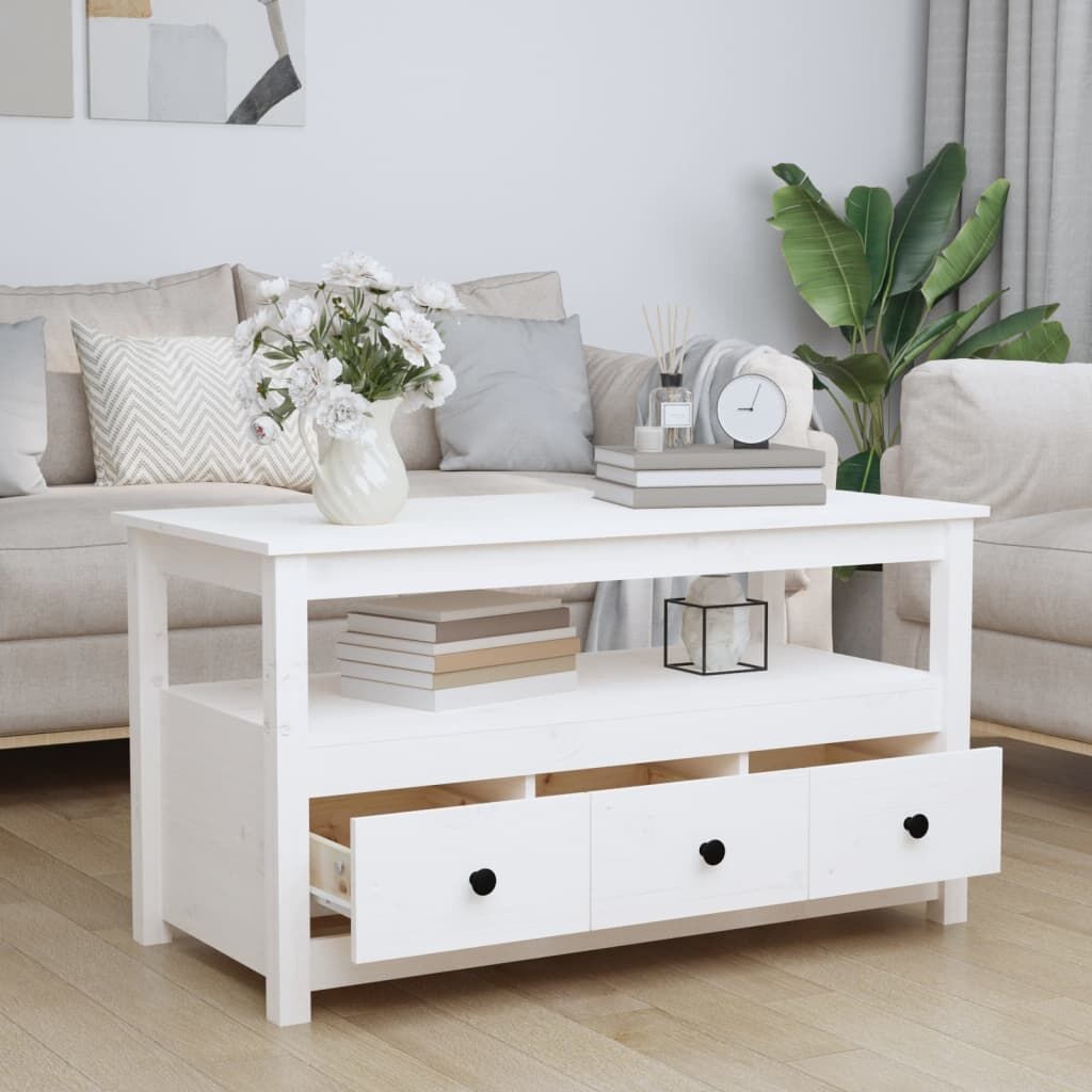 vidaXL Salontafel Grenenhout Wit - 47% Korting