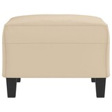 vidaXL Voetenbank 70x55x41 cm microvezelstof crèmekleurig