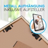 Calias® [1 stuk] Fotolijst, 30 x 40 cm, zwart, fotolijst van hout met onbreekbaar plexiglas, houten fotolijst incl. standaard en ophanging, echt houten fotolijst, FSC-gecertificeerd, made in EU, 1