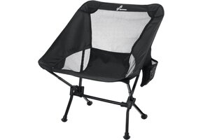 Zwarte Campingstoel Opvouwbaar & Lichtgewicht - 35% Korting!