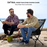 Sportneer Opvouwbare en lichte campingstoel, verlengde klapstoel voor het strand, inklapbaar, voor kamperen, wandelen, gazon, picknick in de open lucht, zwart, 1