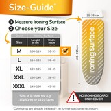 Smart&Gentle Tijdbesparende Strijkplank Hoes – Hitte & Stoom reflecterend - 100% Katoenen bovenlaag ÖKO-Tex getest tegen schadelijke stoffen – 3 klemmen voor perfecte fit – 115x35cm