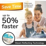 Smart&Gentle Tijdbesparende Strijkplank Hoes – Hitte & Stoom reflecterend - 100% Katoenen bovenlaag ÖKO-Tex getest tegen schadelijke stoffen – 3 klemmen voor perfecte fit – 115x35cm