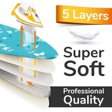 Smart&Gentle Tijdbesparende Strijkplank Hoes – Hitte & Stoom reflecterend - 100% Katoenen bovenlaag ÖKO-Tex getest tegen schadelijke stoffen – 3 klemmen voor perfecte fit – 115x35cm