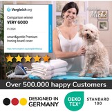 Smart&Gentle Tijdbesparende Strijkplank Hoes – Hitte & Stoom reflecterend - 100% Katoenen bovenlaag ÖKO-Tex getest tegen schadelijke stoffen – 3 klemmen voor perfecte fit – 115x35cm