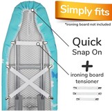 Smart&Gentle Tijdbesparende Strijkplank Hoes – Hitte & Stoom reflecterend - 100% Katoenen bovenlaag ÖKO-Tex getest tegen schadelijke stoffen – 3 klemmen voor perfecte fit – 115x35cm