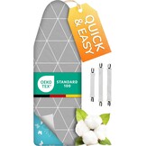 Smart&Gentle Tijdbesparende Strijkplank Hoes – Hitte & Stoom reflecterend - 100% Katoenen bovenlaag ÖKO-Tex getest tegen schadelijke stoffen – 3 klemmen voor perfecte fit – 115x35cm