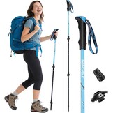 Ninonly Opvouwbare wandelstokken, carbon, Nordic Walking stokken voor dames en heren, lichte telescopische wandelstokken met EVA-handgreep en 3 punten, 150 kg draagkracht voor wandelingen, trekking