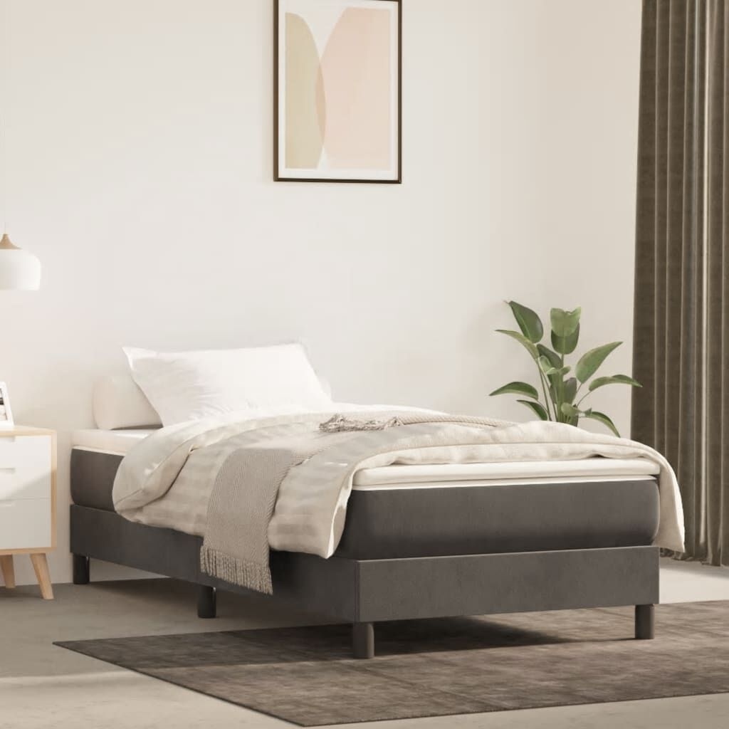 vidaXL Bedframe 90x200cm - Donkergrijs Fluweel (34% Korting)
