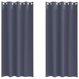 vidaXL Gordijnen met gordijnen 2 pcs Antraciet Polyester