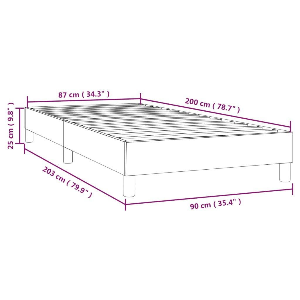 vidaXL Bedframe 90x200cm - Donkergrijs Fluweel (34% Korting)