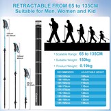 Ninonly Opvouwbare wandelstokken, carbon, Nordic Walking stokken voor dames en heren, lichte telescopische wandelstokken met EVA-handgreep en 3 punten, 150 kg draagkracht voor wandelingen, trekking
