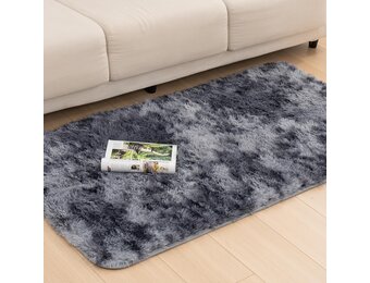 Vamcheer Modern woonkamertapijt, 8 mm, machinewasbaar, lange pool, antislip, tapijt voor woonkamer, kinderen, gymnastiek, 80 x 150 cm, grijs