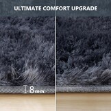 Vamcheer Modern woonkamertapijt, 8 mm, machinewasbaar, lange pool, antislip, tapijt voor woonkamer, kinderen, gymnastiek, 80 x 150 cm, grijs