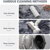 Vamcheer Modern woonkamertapijt, 8 mm, machinewasbaar, lange pool, antislip, tapijt voor woonkamer, kinderen, gymnastiek, 80 x 150 cm, grijs