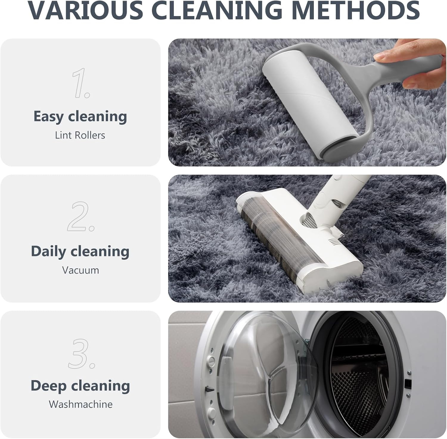 Vamcheer Modern woonkamertapijt, 8 mm, machinewasbaar, lange pool, antislip, tapijt voor woonkamer, kinderen, gymnastiek, 80 x 150 cm, grijs