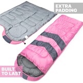 MalloMe Kampeerslaapzak Roze Pluche Comfort - 0 tot 18°C