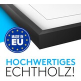 Calias® [1 stuk] Fotolijst, 30 x 40 cm, zwart, fotolijst van hout met onbreekbaar plexiglas, houten fotolijst incl. standaard en ophanging, echt houten fotolijst, FSC-gecertificeerd, made in EU, 1