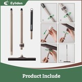 Eyliden Vloerwisser met telescopische handgreep, zware vloerreiniging, krasvast, duurzaam EVA-schuimblad voor badtegels, glazen ramen