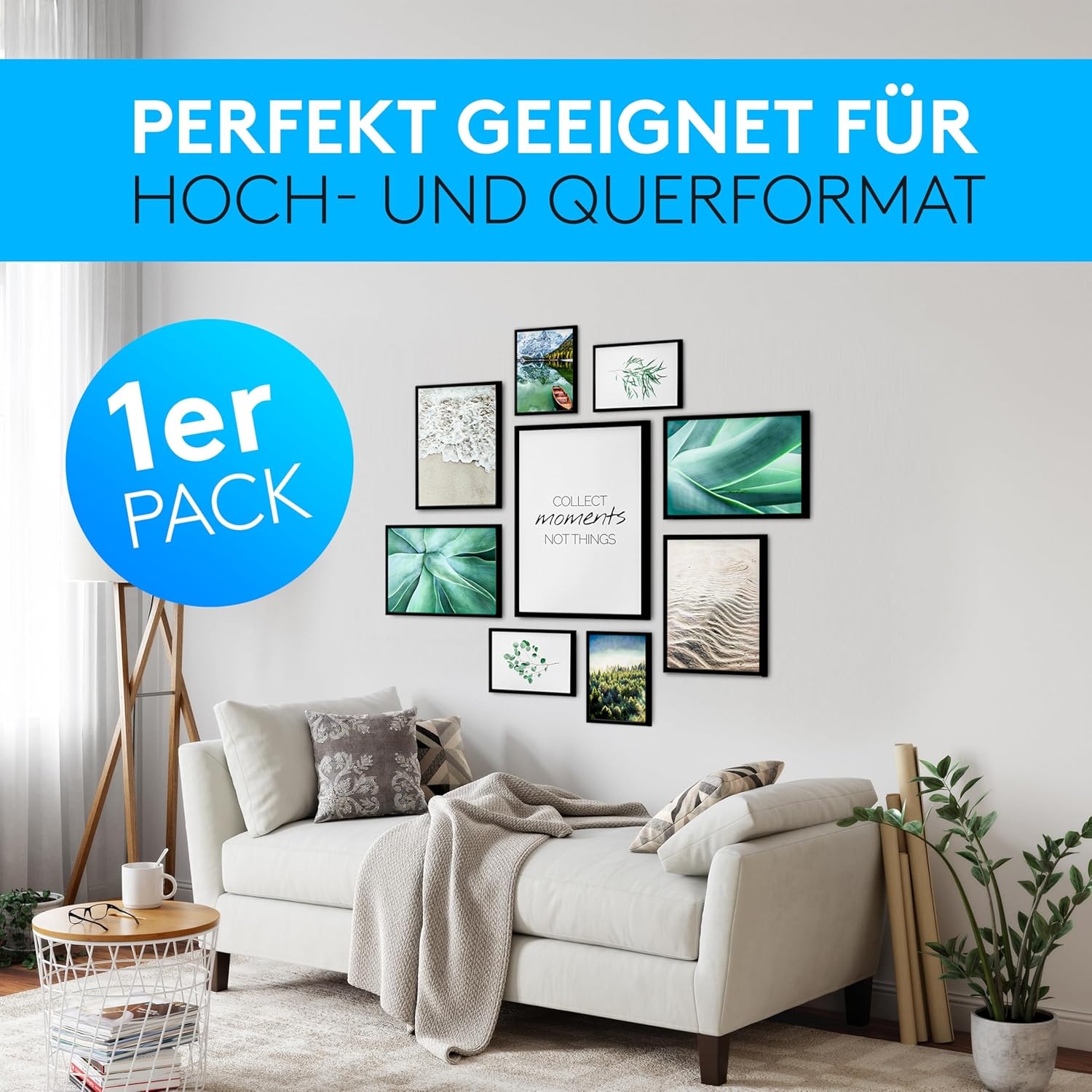 Calias® [1 stuk] Fotolijst, 30 x 40 cm, zwart, fotolijst van hout met onbreekbaar plexiglas, houten fotolijst incl. standaard en ophanging, echt houten fotolijst, FSC-gecertificeerd, made in EU, 1