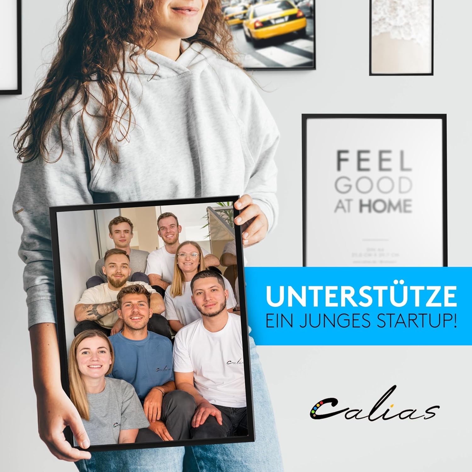 Calias® [1 stuk] Fotolijst, 30 x 40 cm, zwart, fotolijst van hout met onbreekbaar plexiglas, houten fotolijst incl. standaard en ophanging, echt houten fotolijst, FSC-gecertificeerd, made in EU, 1