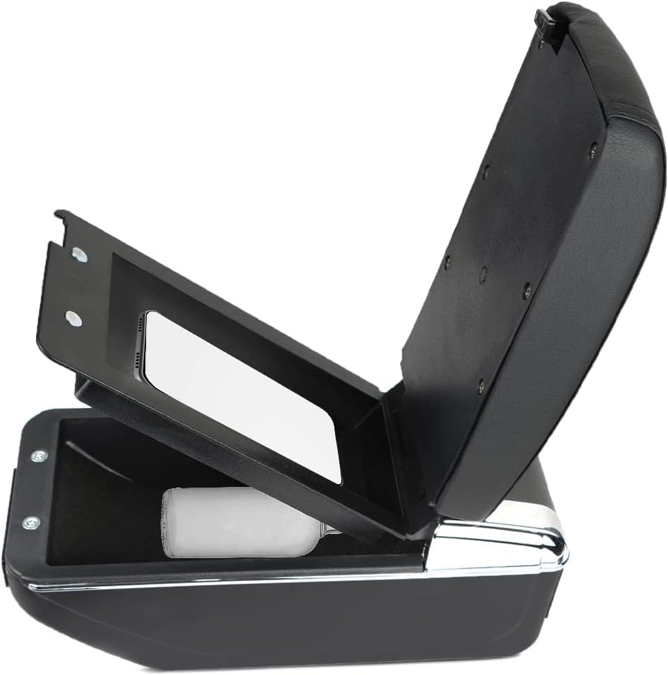 Armsteun met 7 USB-poorten voor Ford Fiesta MK7 (2009-2017) - Zwart met Zwarte Stiksels