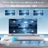 P30 Max Gaming-projector met 2 draadloze controllers, 35000 games, wifi 6 en bluetooth 5.4, 4K en 1080P, draagbaar met 50% zoom en 180° verstelbare ondersteuning