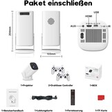 P30 Max Gaming-projector met 2 draadloze controllers, 35000 games, wifi 6 en bluetooth 5.4, 4K en 1080P, draagbaar met 50% zoom en 180° verstelbare ondersteuning