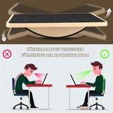 Balance Board van hout, premium balansboard en wiebelplank voor volwassenen, antislip evenwichtstrainer met lichaamsbalans-oefening, 33 x 42 cm, monobord (zwart, natuurlijk hout)