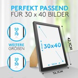 Calias Fotolijst 30 x 40 cm Zwart - Hout met Plexiglas, Inclusief Standaard en Ophanging (2 Stuks)