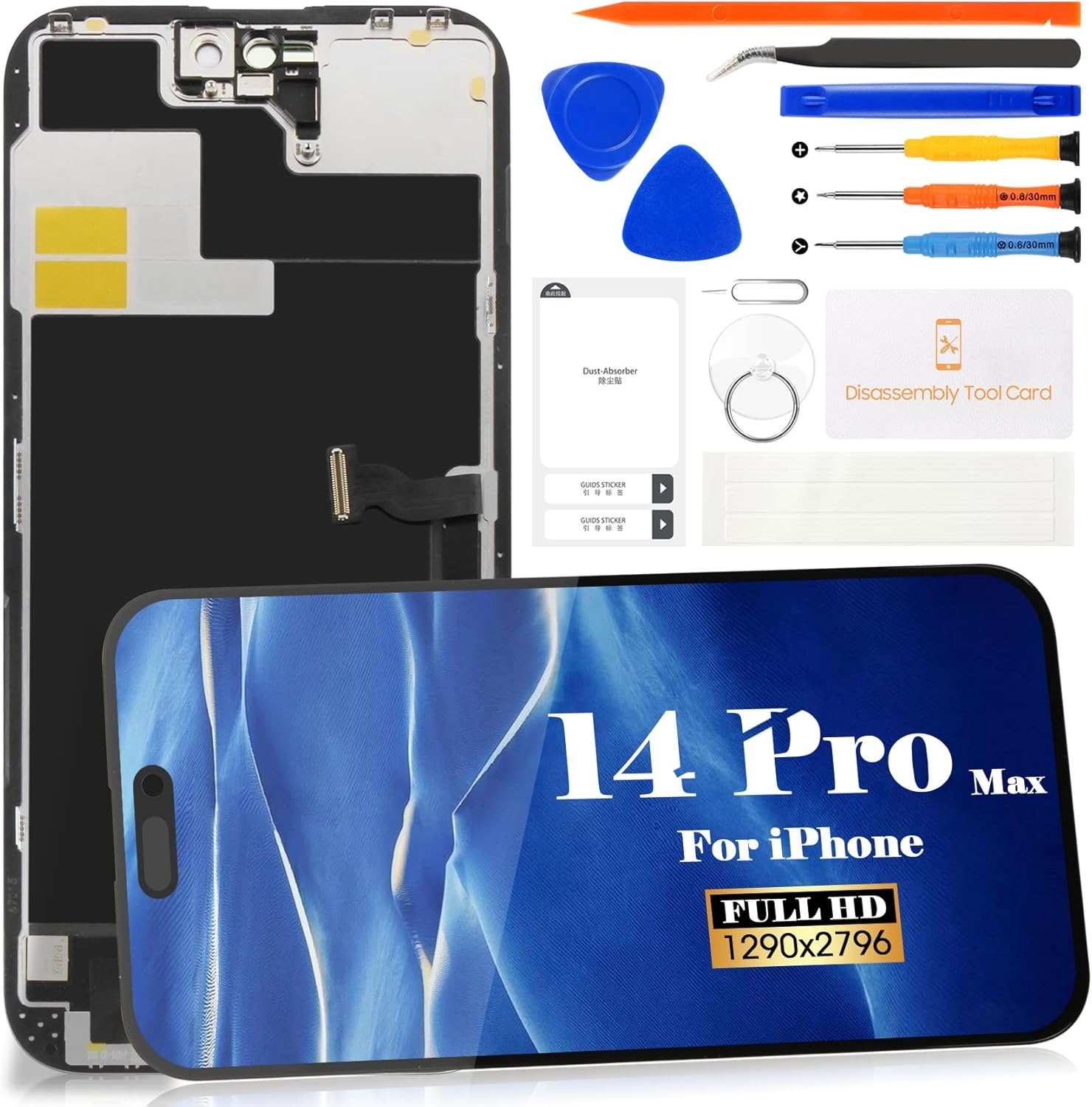 Vervangingsscherm Reparatiekit voor iPhone 14 Pro Max LCD TFT Incell Digitizer Touchscreen 6.7 inch Zwart Zonder Frame